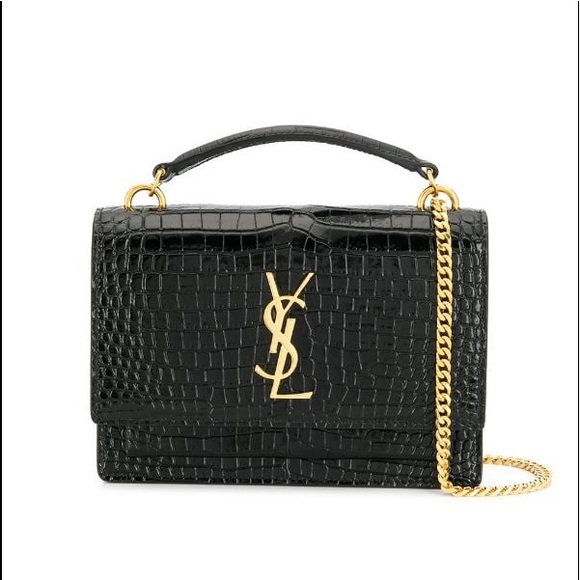 authentic ysl saint laurent crocodile medium sunset crossbody